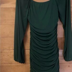 Elegant Green Ruched Dress
